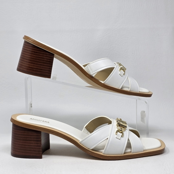 MICHAEL Michael Kors Shoes - Michael Michael Kors Women's Tiffanie White Heel Sandals Size 9M New